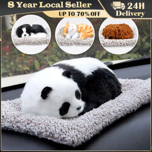 Baby Stuffed Toys Simulation Animal Doll Car Gift Cute Kids Plush Sleeping Dogs Car Dashboard Ornaments Decor Cute Simulation Plush Cats Dogs Toy Automobiles Decoration Interior Children Gift Auto Accessories