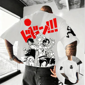 Bandai | One Piece Mens T-shirt Monkey D. Luffy Portgas D. Ace Summer Anime Tee Spring and Autumn Boys Short-sleeved Parent-child Wear