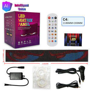 LED Matrix Pixel Panel APP AI Voice Function Flexible Addressable RGB Pattern Graffiti Scrolling Text Animation Display Car