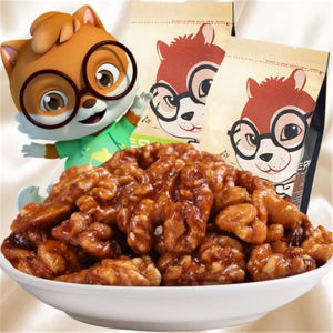 Genuine Goods Three Squirrels Amber Sugar Coated Walnut Meat 1650G Honey Walnut Instant Crispy Snacks Nuts New Goods