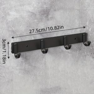 1 Piece Kitchen Facilities Black Aluminum Wall Hook-Perfect For Placing Spatulas And Kitchen Supplies In The Kitchen