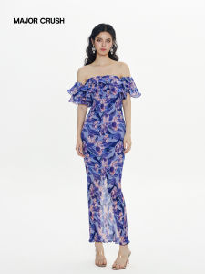 Off-shoulder Ruffle Strapless Long Dress Summer