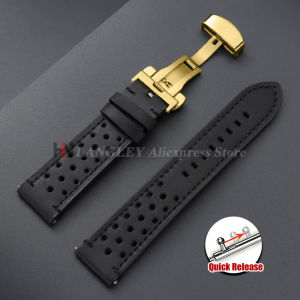 18mm 19mm 20mm 21mm 22mm 24mm Breathable Porous Vintage Racing Leather Watch Strap Quick Release for Seiko for Rolex Watch Bands