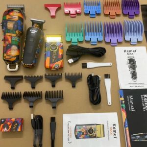 Kemei-RS7098 USB Portable Charging Lightness Electric Clippers Youth Edition Retro Graffiti Waterless Electric Shaving Razor Electric Shaver Professional Beard Trimmer Mini Electric Razor Beard Cutting Machine Men Graffiti USB Charging