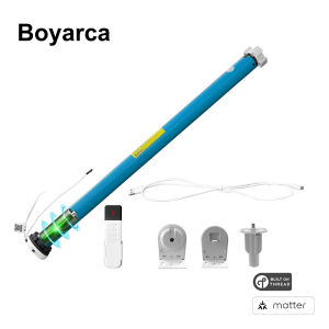 Boyarca Matter Over Thread Battery Smart Roller Shade Blinds Motor for 37 38mm Tube Homekit Alexa Google Home Smartthings App
