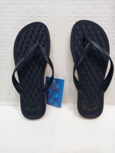L1001GL38 Sendal Jepit Karet Wanita  Glanz Sandal Jepit Wanita Motif Kotak khusus hitam