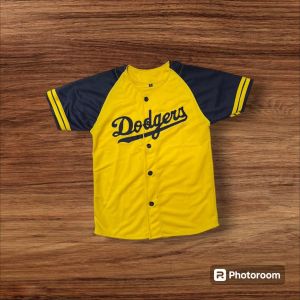 baju Jersey Baseball anak kuning Lis kuning pakaian outdoor kualitas premium