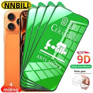 NNBILI 4 Miếng Dán Bảo Vệ Màn Hình Bằng Gốm HD Cho iPhone Chống Trầy Xước Chống Vân Tay Không Làm Bằng Kính Tương Thích Với Nhiều Mẫu Máy