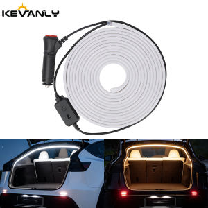 KEVANLY | 4.3M for Tesla Model 3/Y Trunk Lighting Ambient Light Interior Decoration LED with Cigarette Wireless Tailgate Light Strip 12V