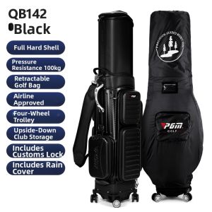 PGM GOLF | Anti-Collision Hard Shell Golf Bag Adjustable Telescopic Multi-Directional Wheels