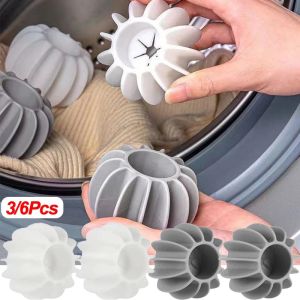 3/6pcs Silicone Magic Laundry Ball Reusable Clothes Hair Cleaning Tool Pet Hair Remover Washing Machine Cat Hair Catcher Laundry Ball