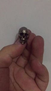 Brass Hammer Texture Skull Head Retro EDC Paracord Beads Umbrella Rope Woven Lanyard Pendants Handmade DIY Bracelets Accessories