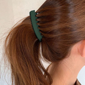 Western Style Army Green ~ South Korea Matte Barrettes Small Size Banana Clip Vertical Clip Minimalist Ponytail Clip ~ Hair Volume Less Non Slip