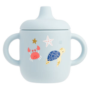 1PCS Cartoon Silicone Baby Feeding Cup BPA Free Leak Proof Training Cup With Handle Travel Friendly Dishwasher Safe Baby Stuff