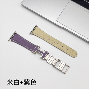 Huawei Fit3/Fit2/Fit4 Compatible Luxury Smooth Leather H-Shaped Magnetic Attraction Bracelet Comfortable Wristband Design