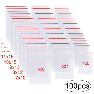 100pcs/pack Clear Thicken Sealing Bag Jewelry Food Storage Bags Container Plastic Packing Bag