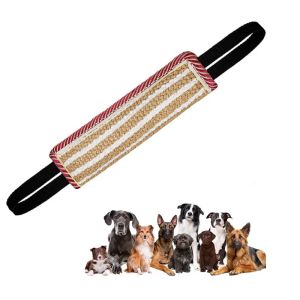 Durable Pet Training Tug Toy Pillow Jute Bite Sleeve With 2 Rope Handles For Small Large Dogs Puppy Interactive Play Game