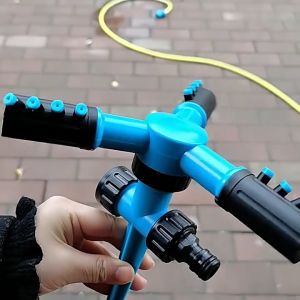 หัวฉีดน้ำสปริงเกลอร์ 3 แขน สำหรับรดน้ำต้นไม้ สนามหญ้า ครอบคลุมพื้นที่กว้าง