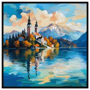 Tranh phong cảnh làng quê Châu Âu. Tranh treo tường dán tường Canvas. CGI-233