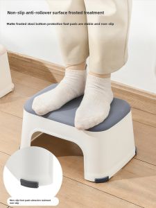 Thickened Plastic Shoe Bench Small Stool for Adults And Children Home Use Bathroom Laundry Low Bench Rectangular Surface Japanese Style Storage Bench