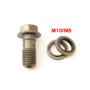 1 Cái Bu Lông Banjo M8/M10x1.25 Dùng Cho Ống Dẫn Dầu Xi Lanh Chính Phanh Thủy Lực Ống Dẫn Dầu Xe Máy Đa Năng Ốc Vít Thép Chống Gỉ