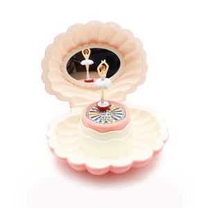 Amazthing Shell Jewelry + Music Box with Ballerina Dancer and Light Kids Birthday/Christmas Gift 贝壳音乐盒