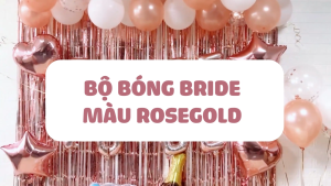 Bộ bong bóng trang trí tiệc chia tay độc thân màu rosegold Ctdt43