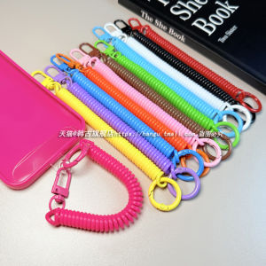 สายรัดโทรศัพท์มือถือสั้น สีสันสดใส สายยางยืด หัวเข็มขัด ชุบโลหะผสม เครื่องประดับโทรศัพท์มือถือแบบยืดหยุ่นสำหรับนักเรียน