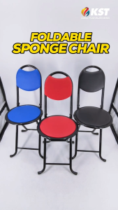 (READY STOCK) Foldable Sponge Chair/Folding Chair Dining/Foldable Chair Modern/PU Leather Cushion Outdoor/Kerusi Lipat