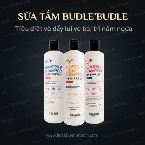 Dầu tắm trị ve rận cho cún  BudleBudle -  Tiêu diệt và đẩy lui ve bọ chét -  Đặc biệt: không có tác dụng phụ | BossDog