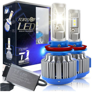 2 PCS Bohlam Depan Lampu Utama LED Headlight Mobil Turbo T1 6000K 2 PCS BONUS LAMPU SENJA 2PCS Jarak Peneranngan 200 Meter Tipe Socket H4 Hi Low Putih 80Watt 8V - 48V 7000 Lumens