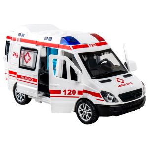 Ambulance Toy Car Boys Police Fire Rescue Vehicle Inertia Simulation Gift Toy with Lights & Sounds Five Doors Openable for Kids Boys And Girls