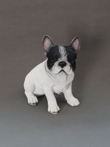 Adorable French Bulldog Puppy Model Black And White Flower Decoration Living Room Shelf Decorations Resin Craft Animal Sculpture