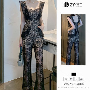 ZY.HT(ล้างสต๊อก ใช้คูปอง299บาทขึ้นไป) ชุดจั๊มสูทหญิง จั้มสูทขายาว ชุดออกงานแต่งจั๊มสูทลูกไม้ จั๊มสูทเกาหลี จั๊มสูทสายเดี่ยว จั๊มสูทแฟชั่น ชุดทำงานผูหญิง 1963