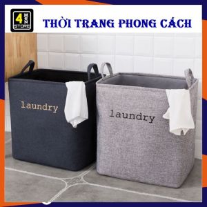 Giỏ Đựng Quần Áo LAUNDRY Chất Liệu Vải Chống Nước Loại To Cao Cấp - Túi Đựng Chăn Màn Đa Năng - Sọt  Hộp Đựng Quần Áo Dơ Có Thể Gấp Gọn