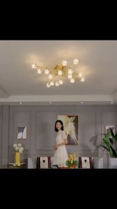Modern Chandelier Led Crystal Home Luxury Ceiling Light Indoor Bedroom Living Kitchen Lamp Ice Cubes Fixture
