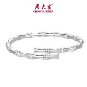 CHOW TAI SENG S990 Silver Bracelet S0ZC0219 Expandable Bamboo-inspired for Women Girls