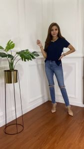Kaos atasan spandek belah samping baju kaos wanita