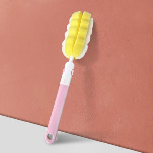 Long-Handled Cup Brush Replaceable Sponge Bottle Brush Flexible Cleaning Brush baby Bottle Cleaning Tools