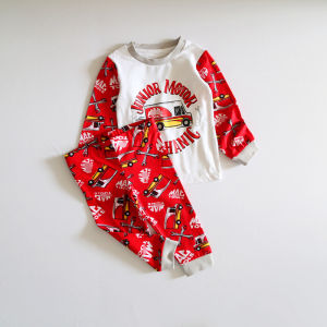 Bộ Đồ Ngủ Cotton Dài Tay Quần Dài Cho Bé Trai Bộ Đồ Ngủ Cotton Nguyên Chất Mùa Hè 2024 Bộ Đồ Ngủ Cotton Cho Bé Trai