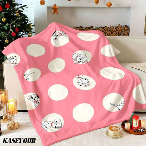 Beast Kingdom | Dalmatian Polka Dot Fun Winter Summer Flannel Blanket Throw Fleece Soft Fuzzy Plush Cozy Fleece Blankets for Sofa Ideal Gifts