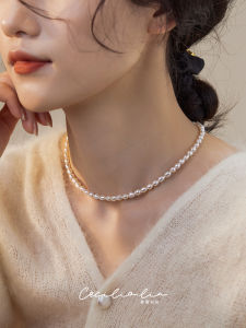 Rare Natural Freshwater Pearl Keshi Necklace Unique Baby Choker Layering Versatile Style Korean Fashion Jewelry Accessory
