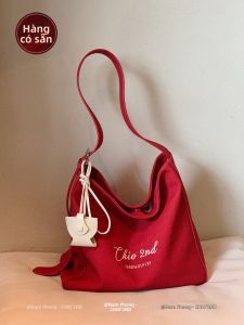 CHIO‘2ND | Túi Xách Dung Lượng Lớn Màu Đỏ Cheerful Meeting