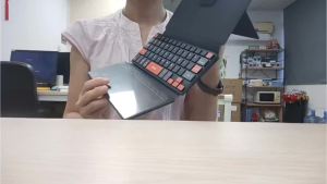 JOMAA | JOMAA Travel Keyboard with TouchpadCompact Bluetooth Keyboard with Large Trackpad & Any-Angle Stand for Android/iOS/Windows