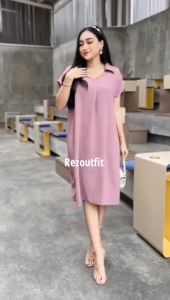 Daster Fuji Midi Crinkle Airflow: Pakaian Sehari-hari Wanita yang Nyaman