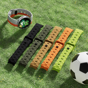 Sport Strap for Samsung Galaxy Watch 6 Classic 43mm 47mm Galaxy Watch 6/5/4 40mm 44mm Band Football Print Silicone Strap for Galaxy Watch 5 Pro 45mm/4 Classic 42mm 46mm