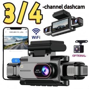 3/4 Channel WiFi Dash Cam 4-Way Simultaneous Recording APP Remote View Parking Surveillance Full Vehicle Coverage