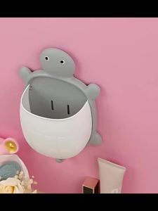 1pc Cute Turtle Design Storage Rack Toothbrush Holder Creative Cartoon Bathroom Storage Organizer Toothbrush Storage Rack