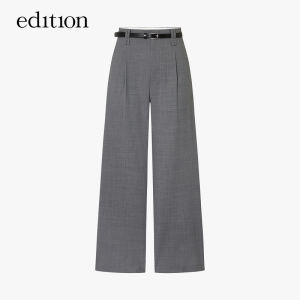 edition | Summer New Wool Worsted Grey Flared Trousers