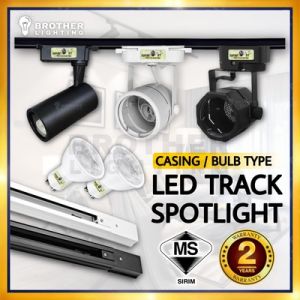 LED Track Light GU10 Spotlight Bulb Ceiling Lighting Spot Tracklight Bar Rail Black White Casing Type Lampu Trek [SIRIM]